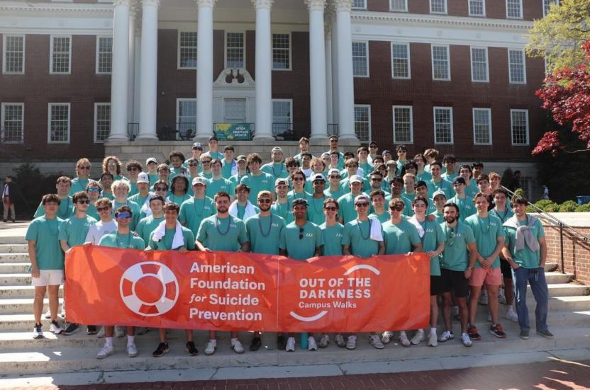 Lambda Chi Alpha members at Out of the Darkness walk