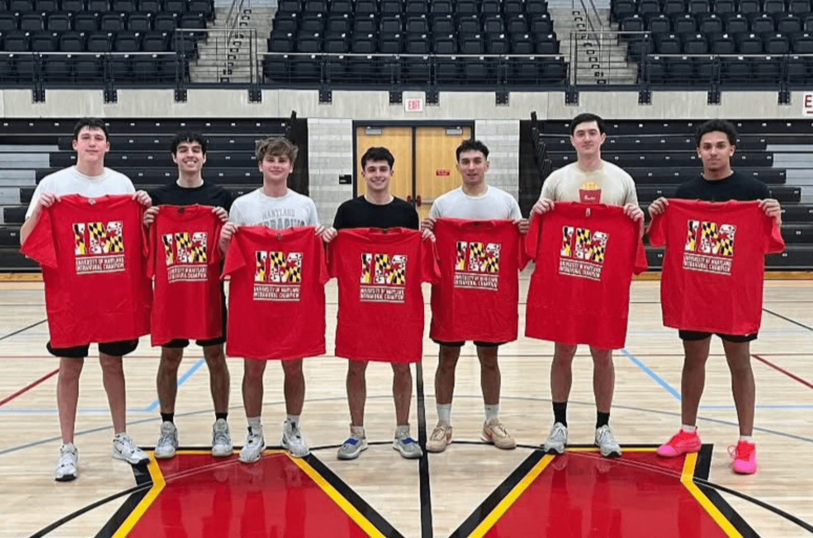 Sigma Nu members after winning intramurals