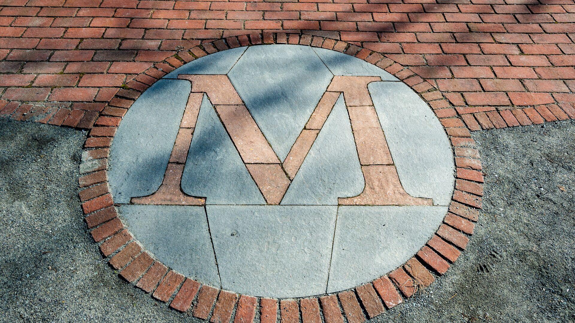 Maryland M laid out in bricks in the Fraternity Row garden