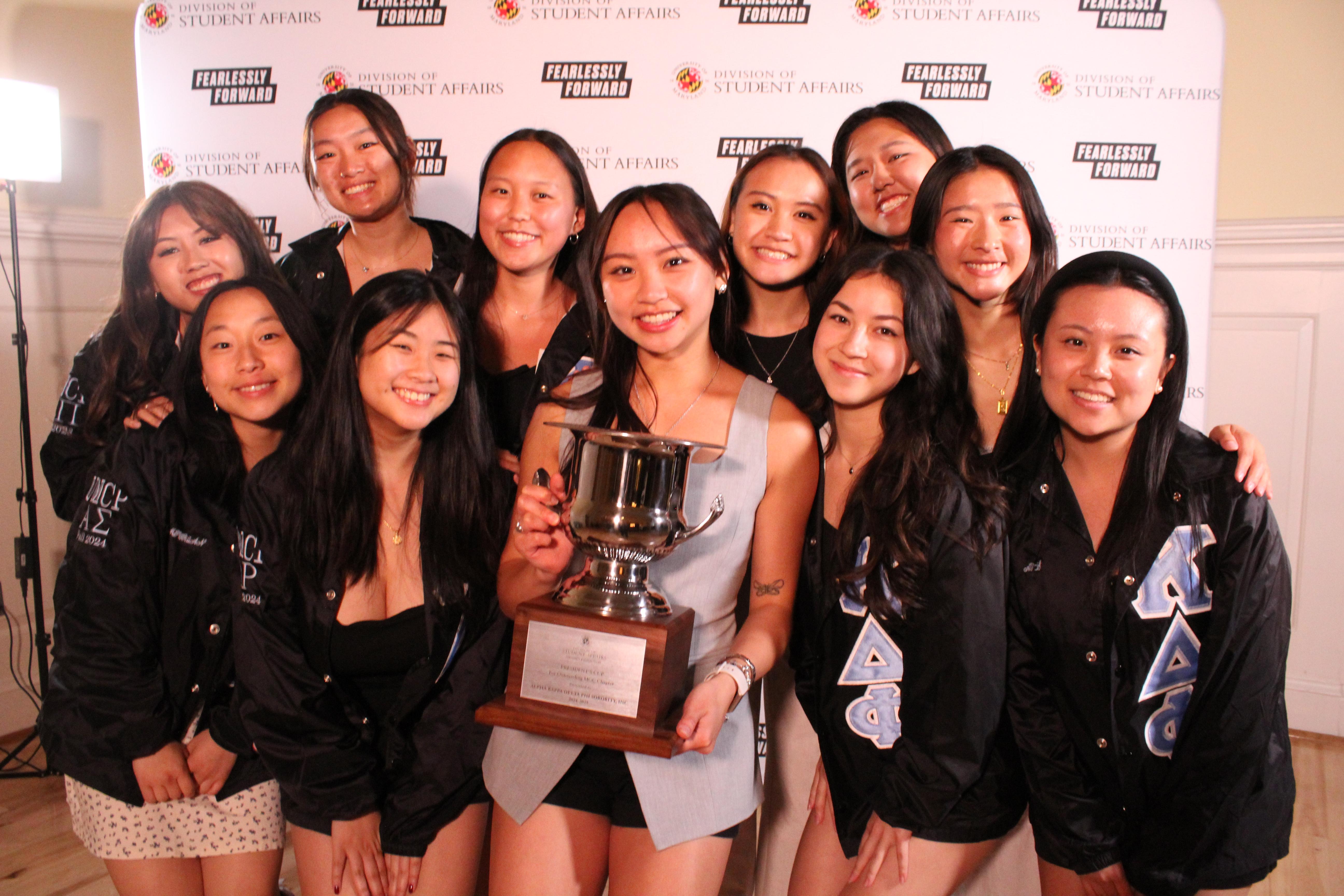 alpha Kappa Delta Phi with President's Cup