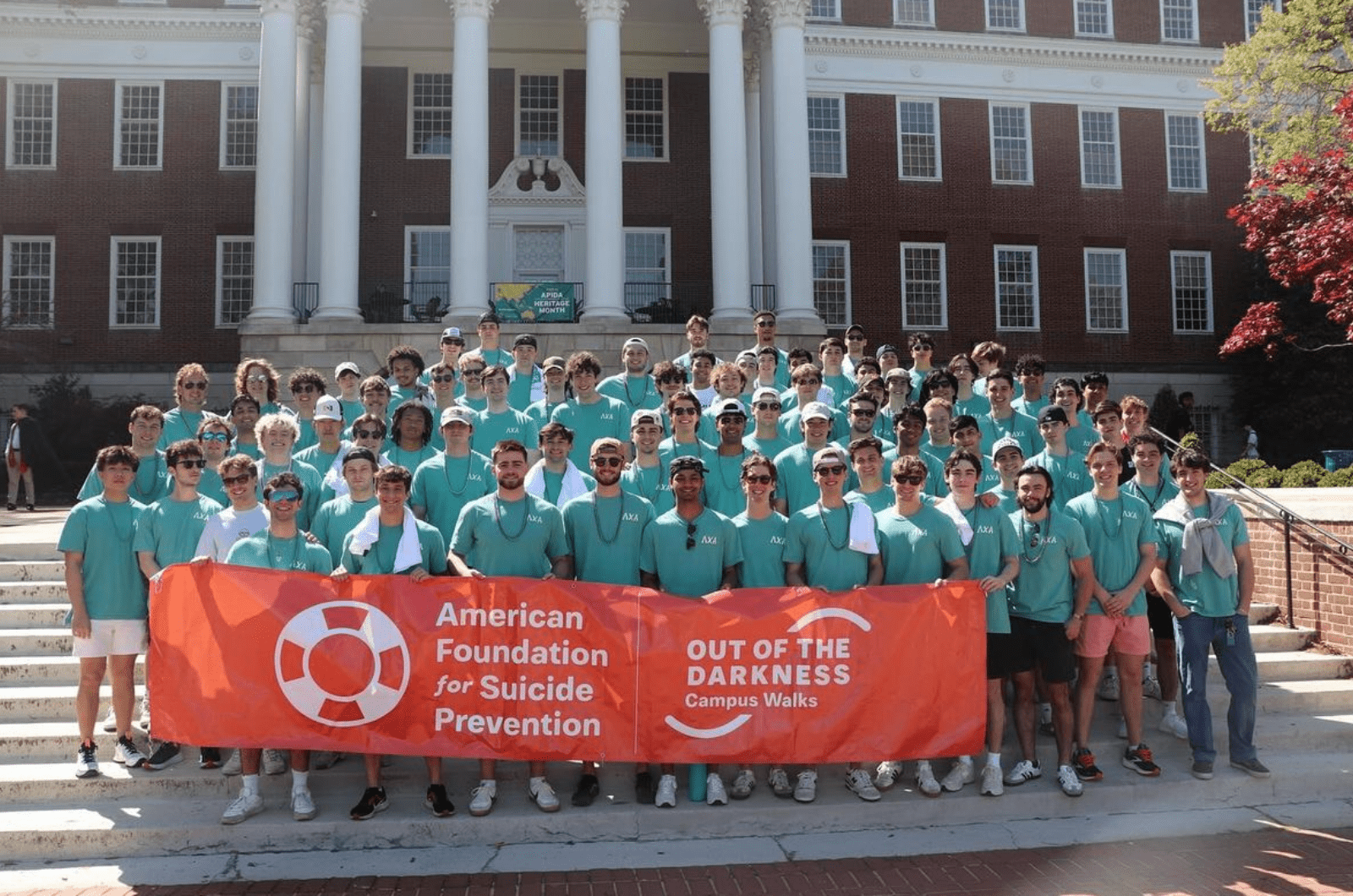 Lambda Chi Alpha members at Out of the Darkness walk